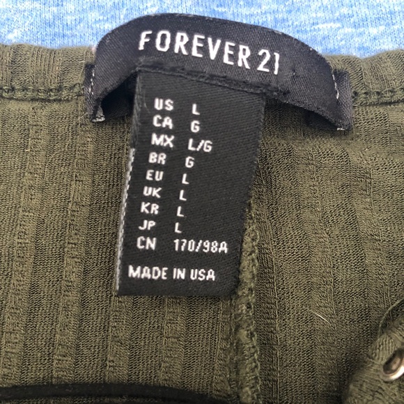 Forever 21 Army Green Bodysuit With Buttons - Picture 3 of 4